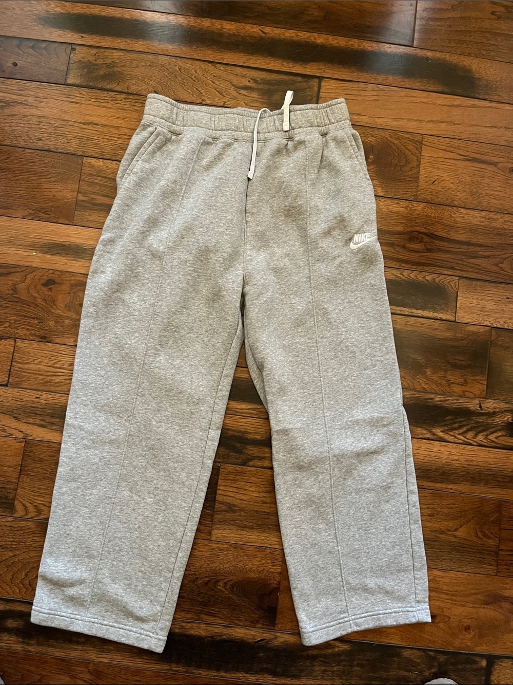 Nike Light Gray Sweat Joggers with White Logo